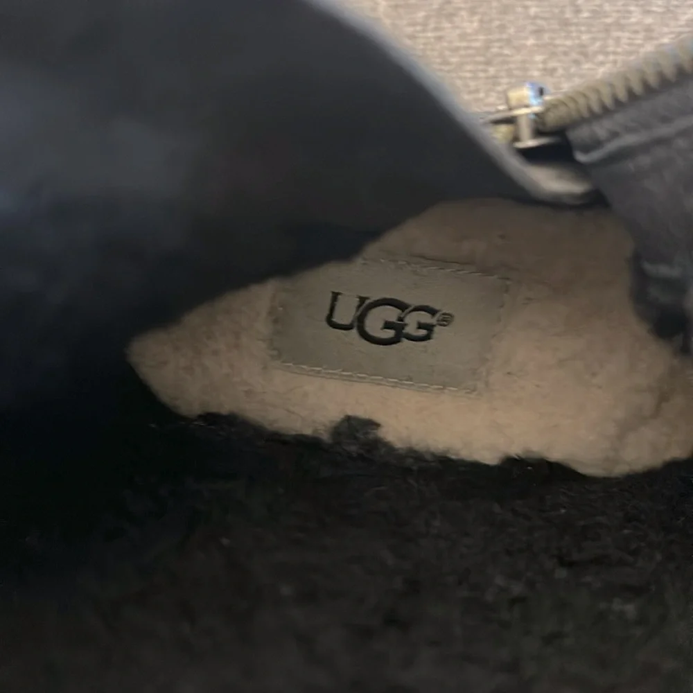 UGG BLAYRE III LEATHER WOOL BLACK FULLY LINED ANKLE MID ZIP BOOTS SIZE‎ 6…